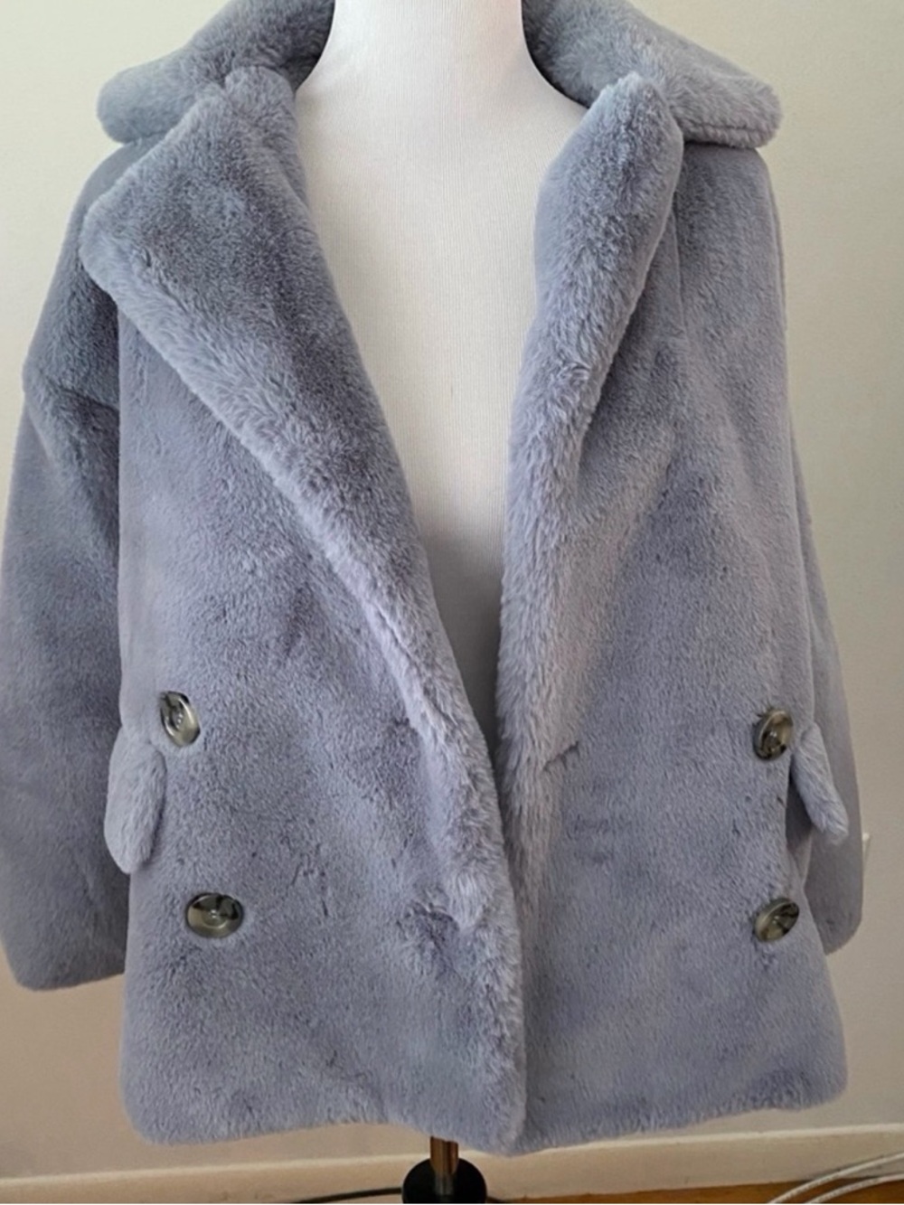Free People Women's Kate Faux Fur Coat - LARGE - Picture 2 of 3